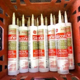 19 tubes of GE 100% silicone caulk is almond and most or all dated 2017. All tubes still feel soft.