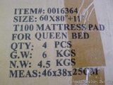 Four queen size mattress pads, NIB.