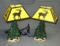 Pair of decorative Northwoods themed table lamps stand 13-1/2