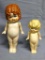 Two little antique porcelain dolls are marked 'Made in Japan'. Smaller doll measures 5-3/4