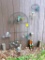 6' shepherd's hook; decorative trellis; hummingbird and frog yard decorations as pictured