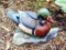 Concrete wood duck yard decoration is approx. 16