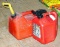 2-1/2 gallon gas tote with some gas is missing breather cap; 2 gallon compliant can with some