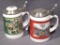 Two lidded Old Style beer steins, 1995 and 1997. Each is approx. 6
