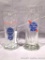 Two collectible Pabst Blue Ribbon beer glasses are 5-3/8