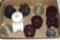 Seyler 255, LM and other ceramic insulators; two glass Hemingray 42 insulators; one multicolored