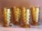 Lovely vintage gold toned glass tumblers stand 6
