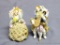 Two little porcelain Victorian figures are in good condition and stand about 3-1/2