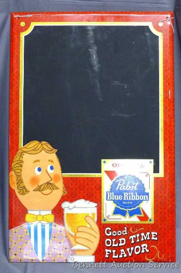 Pabst Blue Ribbon beer chalkboard sign measures 26" x 17-1/2". Sign is in overall good condition