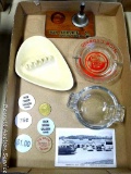 Neat old post card from Bosacki's in 'Menocqua, Wis.'. Three ashtrays, assorted styles - one is