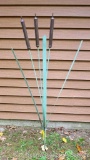 Metal cattail yard art stands just over 4' tall. Neat.
