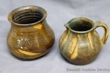 Pretty pottery planter and creamer - both in good shape. Planter or pot is approx. 4-1/2
