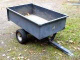 Rugid brand dumping utility trailer is in very good condition. Approx. 5' x 3' across rails. Tires