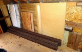 Full and partial sheets of paneling plus chipboard, composite lumber, 4x4 and landscape timbers,