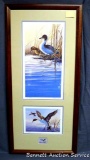 Framed, signed and numbered 1994 Wisconsin Waterfowl Stamp Print, Pintails in Flight by Don Moore.