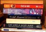 Cookbooks including Chefs Go Wild, Eat Like a Wild Man, The Venison Cookbook, Wild Feasts Game and