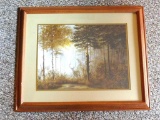 Framed and matted deer print by Coulson. Frame measures approx. 23