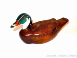 Wood duck carved out of pine by Irv Phillips. Approx. 14