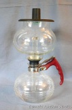 Vintage Cory DHU/DHL gasketed vacuum coffee maker with glass filter rod and original cover/stand.