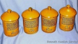 Handsome Burnt Orange Ceramic Cannister Set - 8.5
