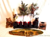 Northwood's D?cor of Bears, Deer, Pinecones & Trees - Metal candle holder is 13