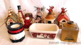 Christmas Themed Bird Houses, Snowmen Candle Holders, more