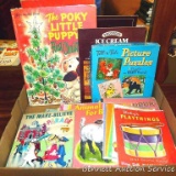 A Wonderful Box of Vintage Baby & Children's Books. Two puzzles. Some baby books are plastic coated