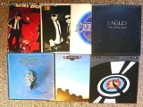 LP record albums including four Eagles, Bee Gees, and two Blues Brothers