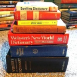 Latin for Americans; assorted Webster's Dictionaries; German to English, English to German guide;