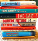 Humor books including The Darwin Awards; Dave Barry is Not Making This Up; The Dilbert Future; The