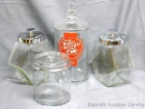 Glass canisters - tallest canister is about 14