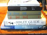 Bird books including The Sibley Guide to Bird Life & Behavior, Birding, Audubon Water Bird Guide,