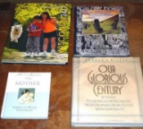 Coffee table books including Mother Stories to Warm Your Heart, Our Glorious Century, Wisconsin