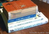 Bird books including The Encyclopedia of North American Birds, The Bird Garden, Wildflowers and