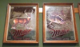 Two Miller High Life mirrors, Whitetail buck and Walleye. Each approx. 20