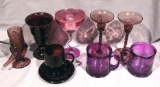 Amethyst colored glassware up to 7