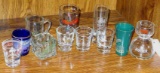 Assorted glasses incl. shot, double shot, Fire Water, other.