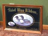 Pabst Blue Ribbon 1991 Common Loon mirror by Terry Dougherty. Frame is approx. 22
