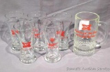 Five Miller High Life pilsner glasses are 5-1/4
