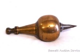 Impressive brass and iron plumb bob is 5-1/4 inches tall. Threads on string holder are free and