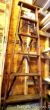 5-1/2' wooden step ladder is sturdy and in good condition.