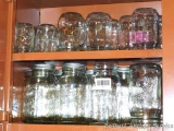 13) quart canning jars, plus some pints and half pints and more