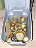 Brass candle holders, planter, platter and more.