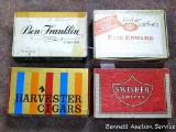 King Edward, Ben Franklin, Harvester Record Breaker and Swisher Sweets cigar boxes.