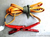 Jumper cables have dual terminal clamps and are in good condition with a little electrical tape.