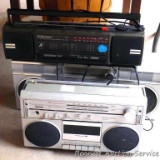 Vintage boom boxes by Sanyo, JC Penney and Emerson. No CD players here - just good old fashioned