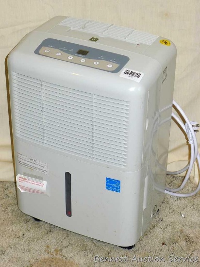 Westpointe dehumidifier, Model MDF1-40AEN1-BA5. Approx. 13" x 10" x 19" h. Ran when plugged in.