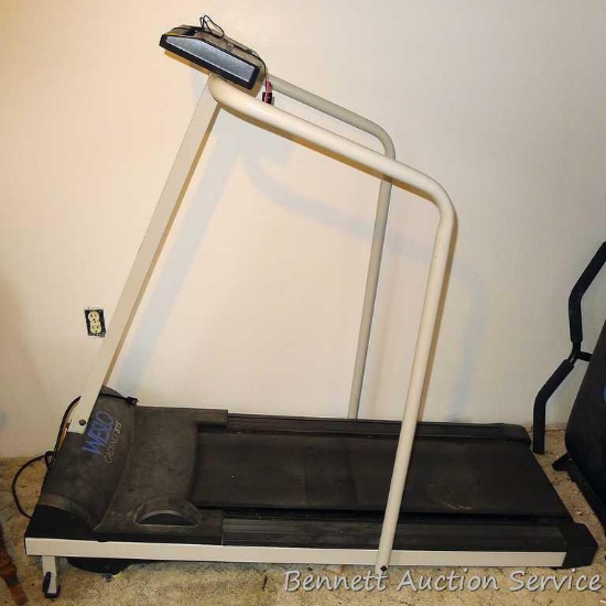 Weslo Cadence 815 treadmill. Approx. 22" w x 54" l. Has training zones, digital display of speed,