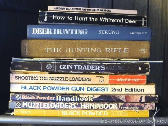 Gun and Hunting books incl. The Hunting Rifle, Black Powder Handbook, Muzzleloader Handbook, Gun