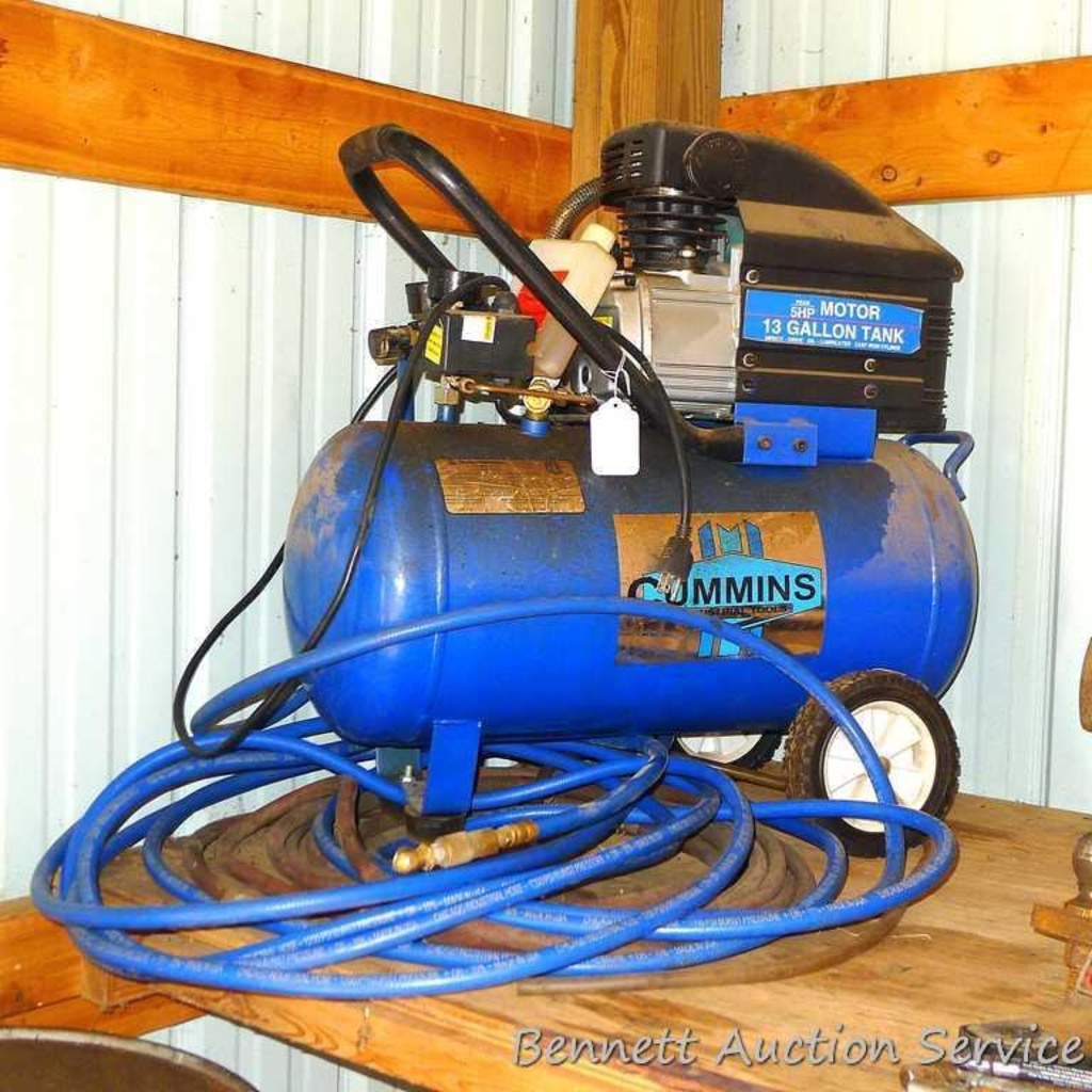 5 Hp Cummings Portable Air Compressor Runs 13 Gallon Tank Come With Hose And More Estate Personal Property Personal Property Online Auctions Proxibid 5 Hp Cummings Portable Air Compressor Runs 13 Gallon Tank Come With Hose And More Estate Personal Property Personal Property Online Auctions Proxibid